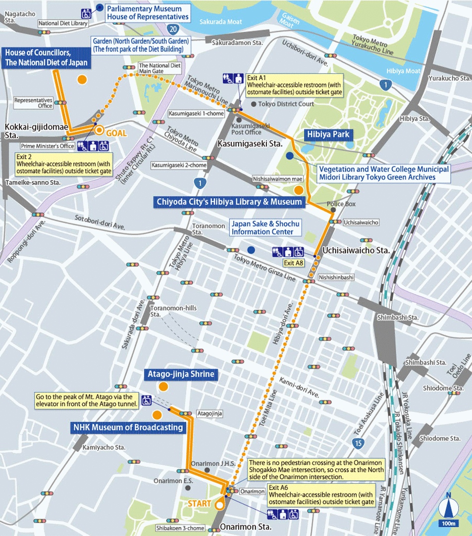 Toranomon, Hibiya, Nagatacho Detailed Map